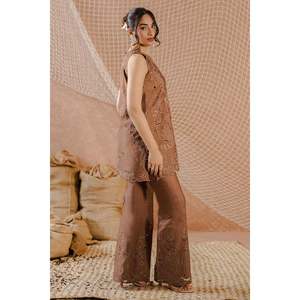 Alaira Bohemian Two-Piece <b>Knit</b> <b>Set</b> Blouse and Pants for Spring/Summer - Product Image 3
