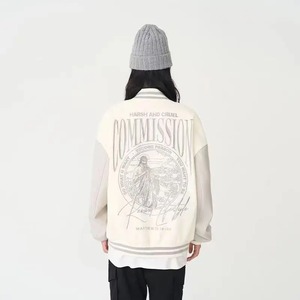 Haute qualité PU Varsity vestes pour hommes femmes collège Baseball uniforme à la mode broderie surdimensionné col rond pour l'hiver - Product Image 5