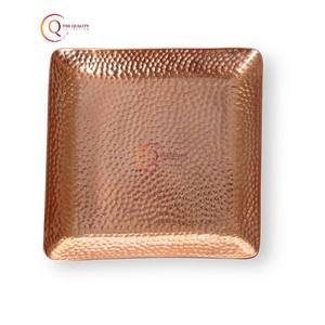 Bandeja de servicio de acabado chapado brillante de cobre, bandeja de decoración de mesa de comedor decorativa de frutas, bandeja de decoración de restaurante de Hotel y bandeja de decoración del hogar - Product Image 5