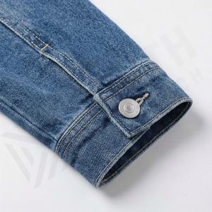 Chaqueta Vaquera Elegante para Mujer, Cuello Otoñal, Algodón Acabado, Impermeable, Holgada, Corta, con Cinturón, Cremallera, Estilo Urbano y Moderno - Product Image 6