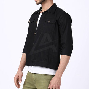 2024 New Casual <b>Men's</b> Jeans <b>Jacket</b> High Street Style Comfortable and Stylish Solid Color Streetwear - Product Image 2