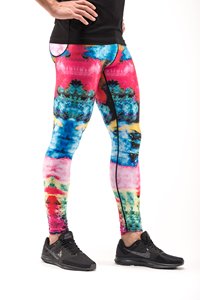 Leggings de compression pour hommes pour la gym et la course - Spandex/Polyester, antibactériens, anti-UV, respirants, taille élastique, service OEM disponible - Product Image 3