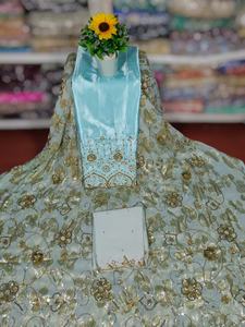 Tissu de robe de fête de mariage en jacquard slub Fransawi Dirac, vêtements traditionnels somaliens luxueux de la collection Empress, avec des paillettes - Product Image 2