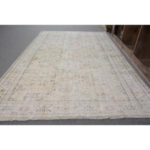Alfombra Turca Vintage de Lana Blanca, 5.2x8.1 pies (159x248 cm) - Product Image 2