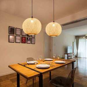 Bamboo <b>Pendant</b> <b>Light</b> Designed with Natural Bamboo Weaving Warm <b>Light</b> Diffusion and Decorative Hanging Style for Interior Use - Product Image 3