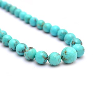 Turquesa, Cuentas Redondas Lisas de 5mm-10mm, Piedra Preciosa Natural de Turquesa Azul Matrix, Cuentas Sueltas Semipreciosas para Joyería - Product Image 5