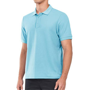 Chemises polo pour hommes en polyester uni respirant écologique à logo personnalisé en gros, vente chaude d'été - Product Image 1