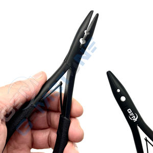 Pince à extensions de cheveux professionnelle GEMSTONE ENTERPRISES de 7 pouces, en acier inoxydable, pour l'installation de micro-anneaux et de nano-anneaux, modèle P-57 - Product Image 4