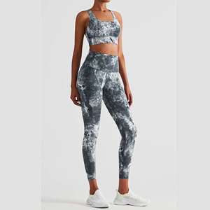 Ensemble de vêtements de sport pour femmes de haute qualité, personnalisé, 2 pièces, leggings et soutien-gorge de sport à bretelles croisées, vêtements de fitness - Product Image 5