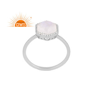 Anillo apilable de piedras preciosas de luna de arcoíris Natural de plata de ley superventas, joyería personalizada para mujer, regalo para ella - Product Image 1