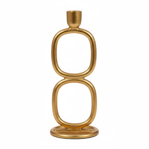 Ensemble de 4 bougeoirs en métal rose doré modernes, très vendus, élégants et décoratifs pour les mariages et la décoration de table à la maison - Product Image 5