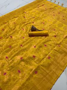 ร้อนขายงานแต่งงานและพรรคสวมผ้าไหมบริสุทธิ์ Zari ทอผ้าทำงาน Saree สำหรับผู้หญิงขายส่งโรงงานผู้ผลิตทั่วโลก - Product Image 5