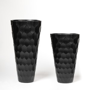 New Design Alloy Metal <b>Flower</b> <b>Vase</b> Home Decoration European Style Matte <b>Black</b> <b>Flower</b> <b>Vase</b> Set of 2 For Hotels - Product Image 1