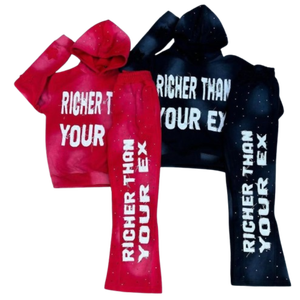 เสื้อฮู้ดดี้สั่งทำพิเศษ ผ้าฝ้ายแท้ 100% กางเกงทรงบานขากระดิ่ง เอวสูง ใส่สบาย - Product Image 1