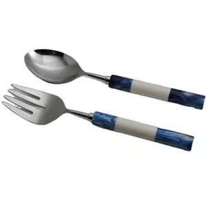 Mango de resina de madera y acero inoxidable con Servidor de ensalada Chapado en cobre, cubiertos de cocina, accesorios de cocina - Product Image 3