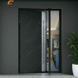 Puerta abatible frontal abatible moderna de estilo francés con manijas de aleación de aluminio para casas residenciales y villas - Product Image 1