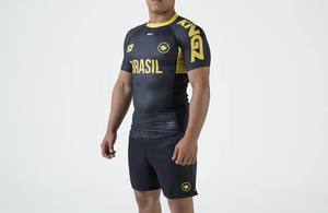 Custom Designed <b>MMA</b> <b>Rash</b> <b>Guard</b> for BJJ & Judo Training-Short Sleeve Spandex/Polyester UPF50+ Anti-Bacterial Breathable Quick Dry - Product Image 3