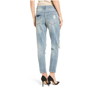 กางเกงยีนส์เอวสูงทรงตรงสไตล์วินเทจสำหรับผู้หญิง ปี 2026 ผ้ายีนส์ผอมกระชับ 100% ผ้าฝ้าย ซิปหน้า รับทำโลโก้ตามสั่ง OEM - Product Image 3