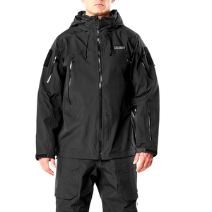 2025 personnalisé noir coupe-vent sécurité garde veste pour hommes chaud Nylon Membrane avec fermetures éclair imperméables couleur personnalisée garde uniformes - Product Image 5