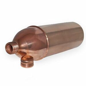 Bouteille d'eau antique en cuivre pur pour bureau, gym, yoga et ayurveda fabriqués à la main en Inde - Product Image 3