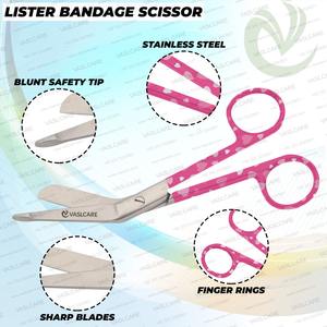 Juego de tijeras de enfermería elegantes de 3 piezas con abrazadera, Manual Premium fuente de alimentación, pinzas hemostáticas con mango impreso de Vaslcare - Product Image 2