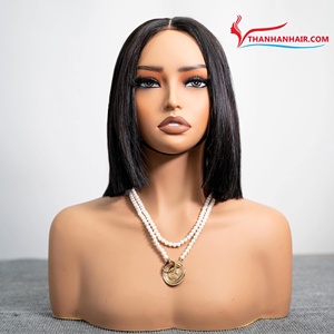 HERMOSO PELUCA BOB CABELLO HUMANO 100% cabello humano de Vietnam extensiones de cabello brillante, sedoso y suave productos de venta caliente 2024 - Product Image 3
