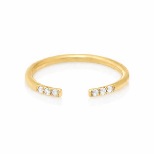 Anillo Abierto de Oro Puro de 14K con Corte Redondo, Elegante y Clásico, Nuevo Modelo 2026, con Diamante de Laboratorio, Ajustable para Ella - Product Image 1