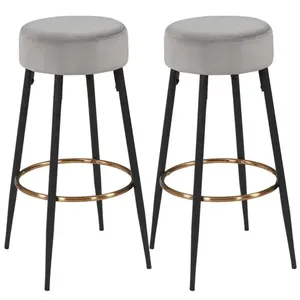 Otomana cuadrada de terciopelo blanco con base dorada, mueble de sala de estar personalizado, mueble de sala de estar moderno. - Product Image 4