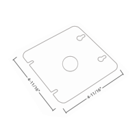 Couvercle carré en métal de 4-11/16 po 72C6 en acier pré-galvanisé avec découpe de 1/2 po pour boîte de jonction électrique