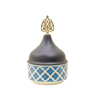 หม้อต้มครีมสำหรับใส่น้ำตาลและครีมถ้วยพร้อมฝาสีดำสไตล์อาหรับดีไซน์ทันสมัย - Product Image 1