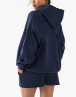 Conjunto de Sudadera con Capucha y Pantalones Cortos para Mujer, con Logotipo Impreso en 3D, Encaje Sólido, Estilo Casual de Invierno, Corte Regular