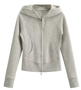Sudadera Corta con Capucha para Mujer, Moda 2025, Estilo Único, Personalizable OEM, Talla Grande, para Invierno y Primavera, con Cierre - Product Image 4