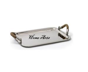 Bandeja de Servicio de Alimentos de Acero Inoxidable con Asa de Cuerda, Bandeja de Servicio de Aperitivos de Color Plateado de Primera Calidad al por Mayor - Product Image 2