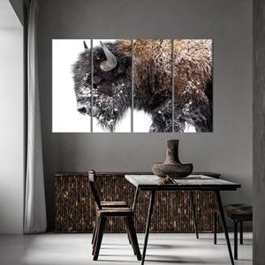 Winter Bison <b>Canvas</b> Print: Elegant American <b>Animal</b> Wall Art,SET OF 4 <b>CANVAS</b> - Product Image 1