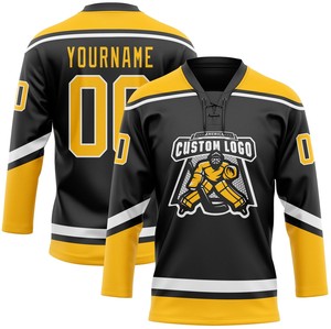 Maillot de hockey sur glace personnalisé avec col en dentelle, respirant, en polyester - Product Image 4