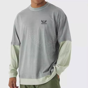 เสื้อยืดผ้าฝ้าย100% สำหรับผู้ชายสองชั้นดีไซน์ยอดนิยมมีขนาดตามสั่งสไตล์ล่าสุด - Product Image 1