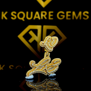 Pendentif Moissanite personnalisé, pendentif Hip Hop personnalisé VVS Moissanite, pendentif Moissanite avec nom de lettre personnalisé, pendentif Moissanite en argent - Product Image 4