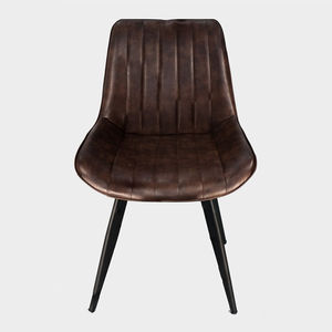 Silla de Comedor de Diseño Escandinavo Aster, Silla de Metal con Patas de Hierro, Cojín de Cuero Sintético, Recubrimiento en Polvo GAK001 para Uso Doméstico - Product Image 3