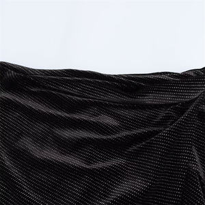 กระโปรงทรงเอไลน์ลำลองแนวย้อนยุคของผู้หญิงสีดำล้วนย้อมสีล้วนผ้ากำมะหยี่เป็นมิตรต่อสิ่งแวดล้อมประดับเลื่อมสำหรับฤดูใบไม้ร่วง - Product Image 2