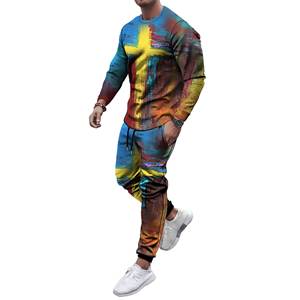 2024 nuevo diseño entrenamiento moda hombres chándales/chándales de sublimación totalmente personalizados con logotipo impreso - Product Image 3