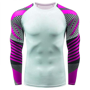 Nuevas camisas de compresión de tendencia superior para hombres y 100% poliéster de manga larga Rash Guard proveedor de ropa corporativa al por mayor
 - Product Image 5