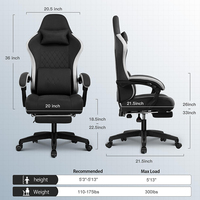 Silla de Oficina para Juegos OEM, Silla de Computadora con Cojín de Muelles Ensacados, Reposabrazos y Reposapiés Articulados, Silla Ergonómica de Respaldo Alto para Computadora