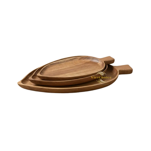 Plateau de service rustique en bois, fait main, en bois massif, pour servir des fruits et des amuse-gueules - Product Image 5