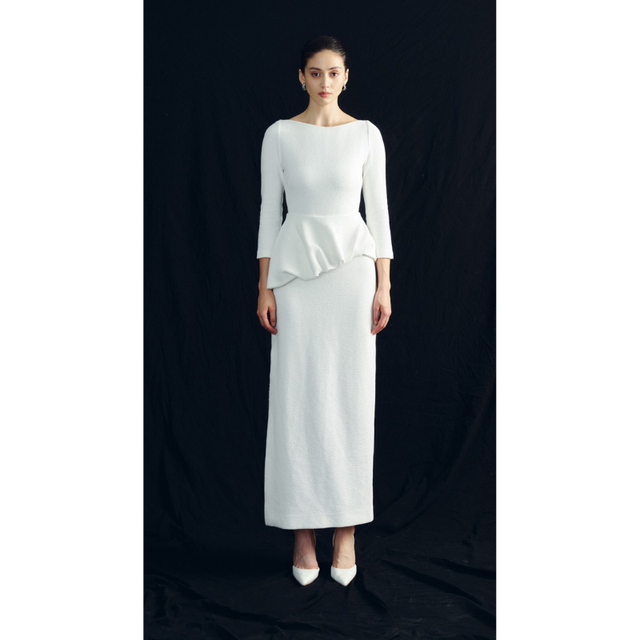 sexy white peplum dress Sexy White Peplum and High Neck Pencil Midi Dress SEXY AFFORDABLE CLOTHING
