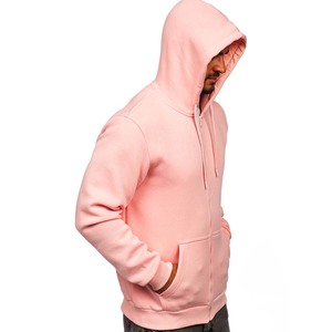 Sweat à capuche thermique rose relax fit de haute qualité avec fermeture éclair complète - Product Image 5