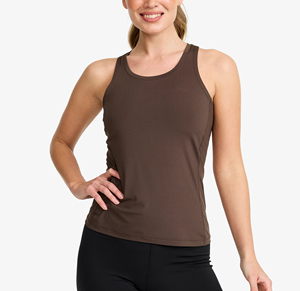 Camiseta sin mangas de entrenamiento de Chocolate para mujer, camiseta atlética elástica de 4 vías de secado rápido, ropa deportiva sin mangas que absorbe la humedad - Product Image 1