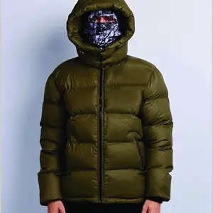 Men's Full-Print Winter Down Jacket North Custom Logo Stand-Up Collar Jacket Face Men's Thickened Puffer Jacket