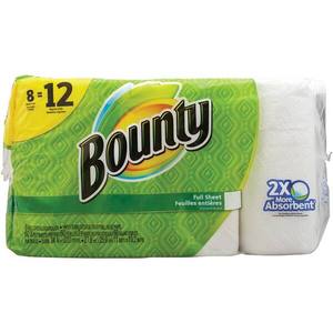 Serviettes en papier Bounty Select A Size, blanches, 12 rouleaux doubles |   Serviettes en papier Bounty Quick Size 12 rouleaux familiaux 30 rouleaux réguliers - Product Image 1