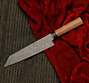 Cuchillo de chef de cocina de gota de lluvia de acero de Damasco personalizable, regalo de aniversario forjado a mano para entusiastas del bricolaje, soporte OEM - Product Image 5