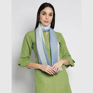 Linen Stripe Scarf & Stole untuk Anak Perempuan Hijab Dibuat dengan 100% Linen dari Linen Dibuat Oleh Zed Aar Ekspor
